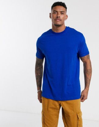 Bershka - Join Life - Locker geschnittenes T-Shirt aus blauer Bio-Baumwolle