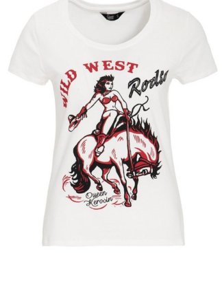 QueenKerosin Print-Shirt "Wild West" mit rockigem Front Druck