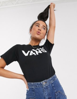 Vans - Flying - Klassisches T-Shirt mit V-Ausschnitt in Schwarz